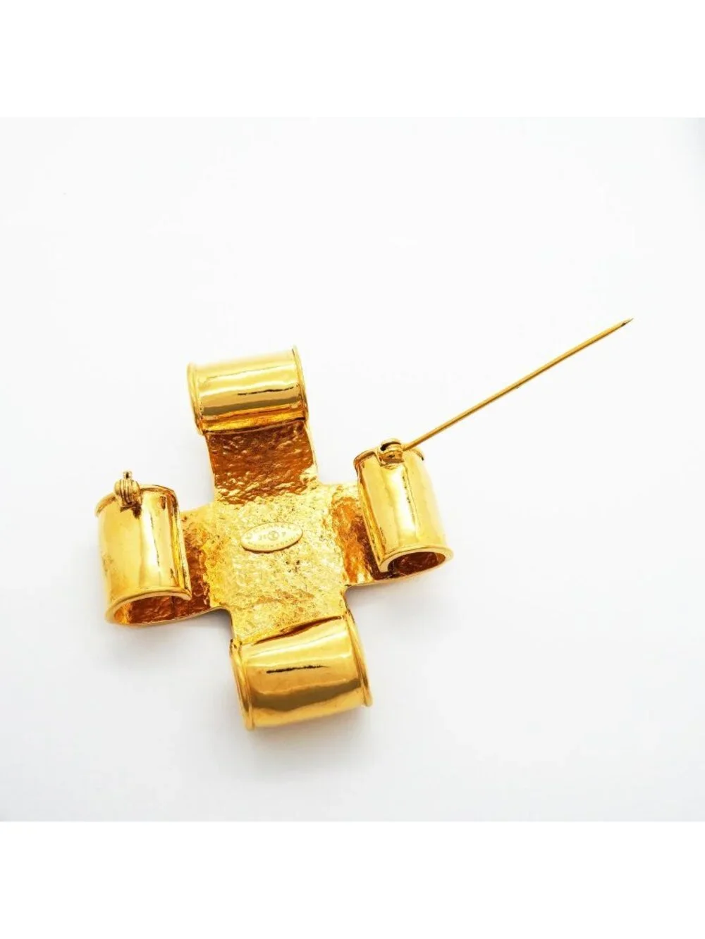 Chanel Brooch Vintage CC Logo Gold Plated